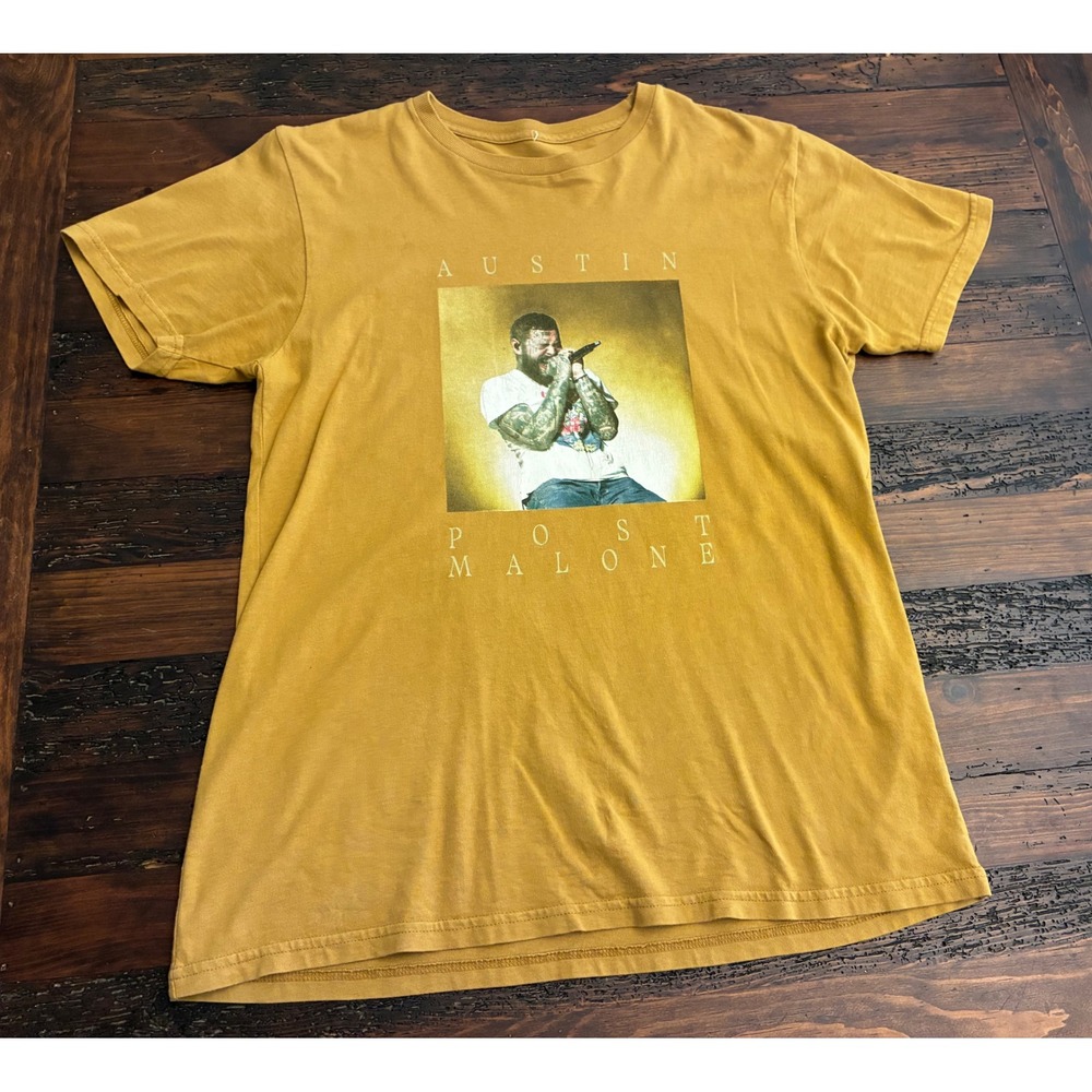 Post Malone Tour Tshirt Official Concert Merch Unisex Size Medium Yellow